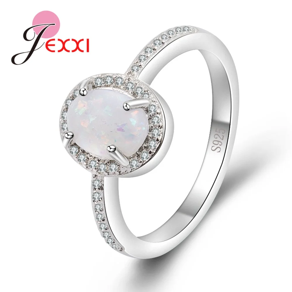 Женские обручальные кольца из серебра 925 пробы с белым опалом | Украшения и