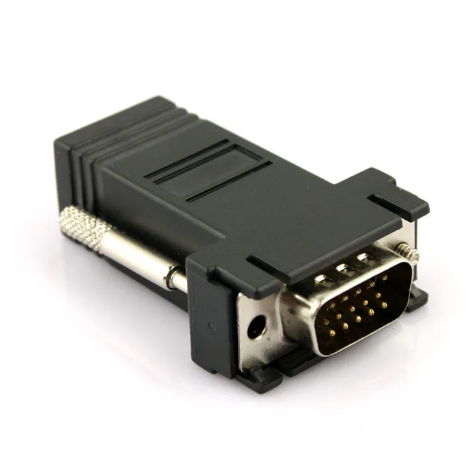 2014VVGA extender male to lan Video Extender CAT5 CAT6 RJ45 Cable Adapter free shipping |