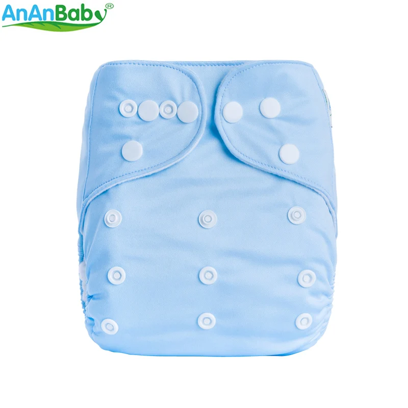 AnAnBaby тканевые подгузники для детей, одноцветные многоразовые и водонепроницаемые и дышащие детские моющиеся подгузники, подходят для 3-15 кг Серии A