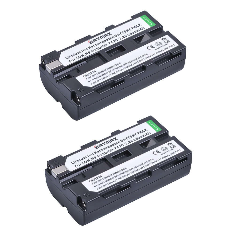 Batmax 2600 мАч 2PcsNP-F550 NP-F330 NP F550 F330 батарея для камеры + зарядное устройство с двумя