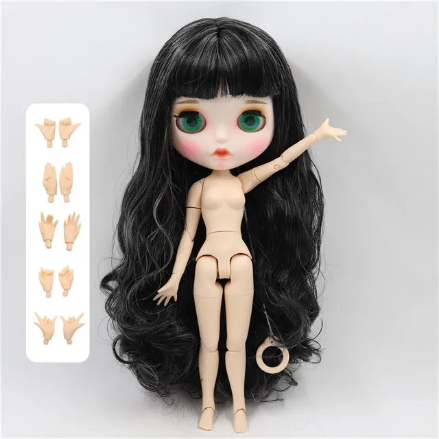 white matte face Ледяная 1/6 bjd фабрика blyth кукла с гибкими суставами бледный блонд смешанный белый волос BL136/340 30 см, супер черная кожа или загара кожи - Цвет: white matte face