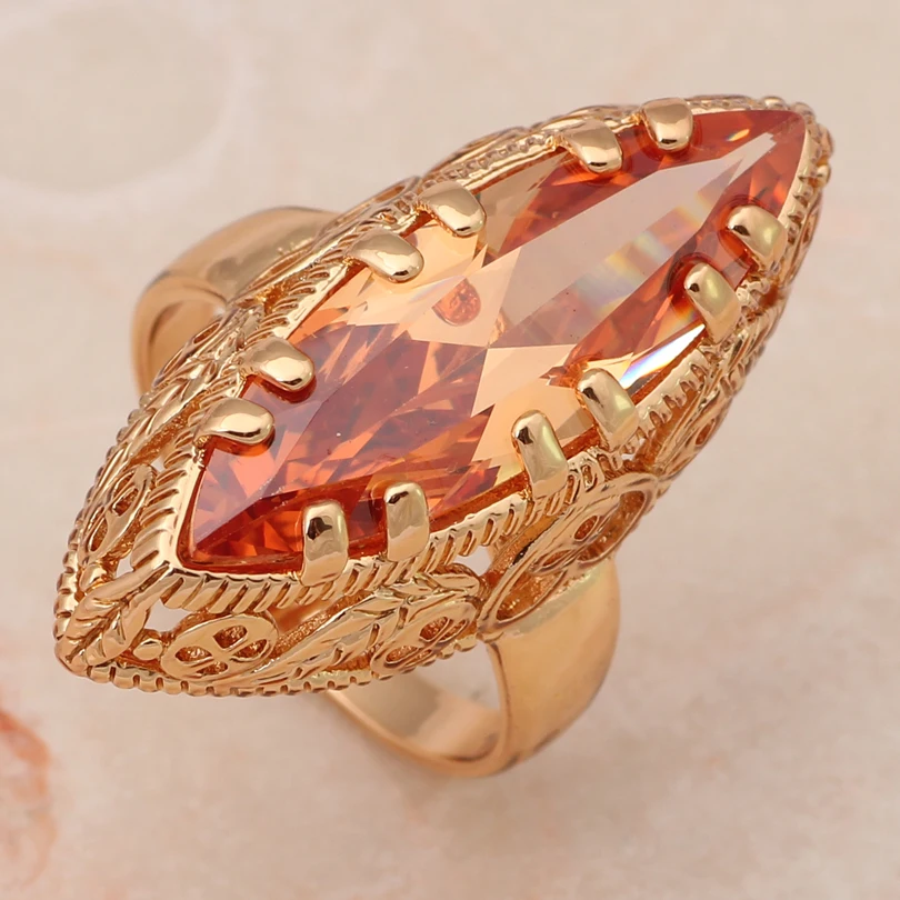 Огромные кольца для женщин 2015 фиолетовый кристалл золотой тон Элегантный Циркон