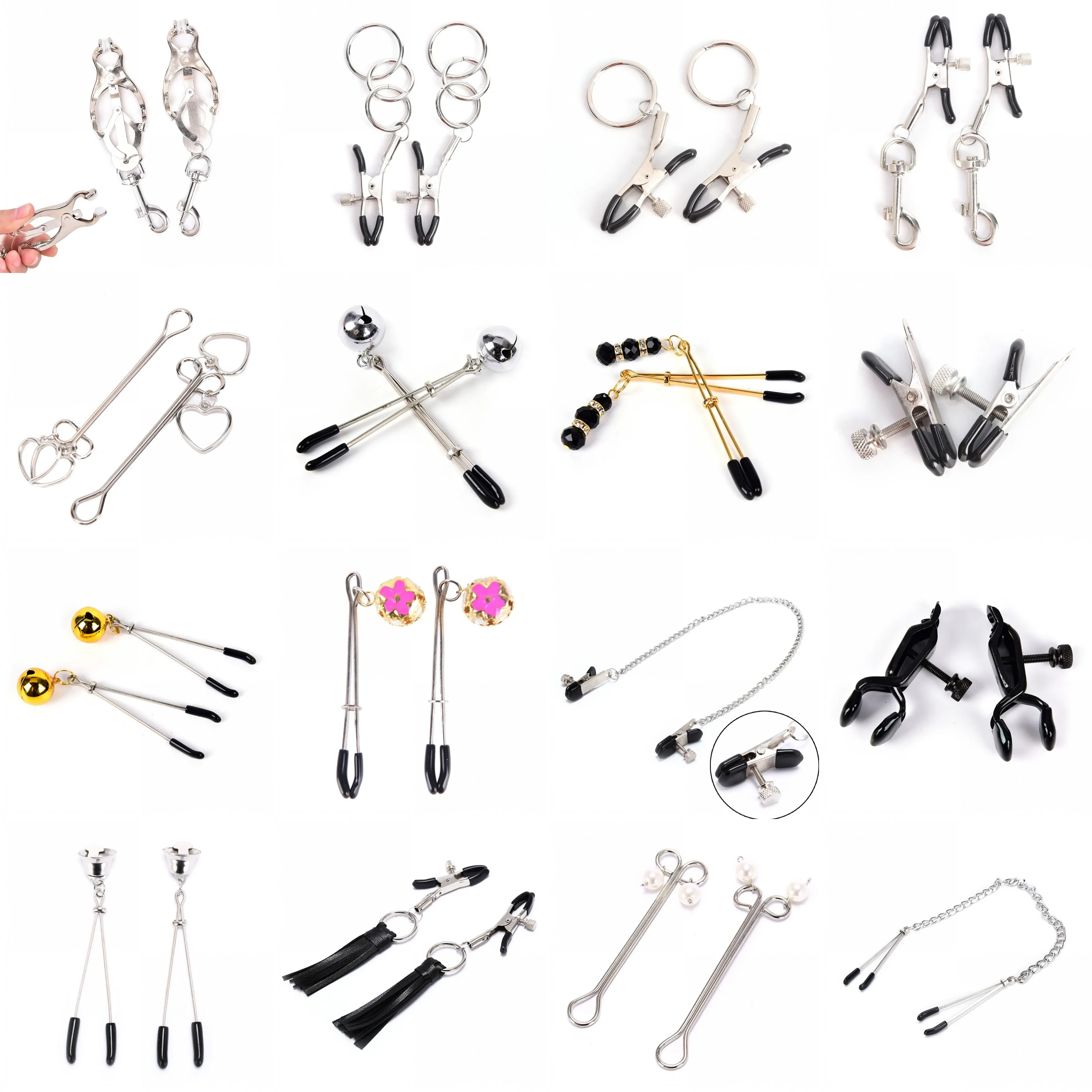 1 пара игр для взрослых металлические пикантные зажимы груди сосков секс-игрушки