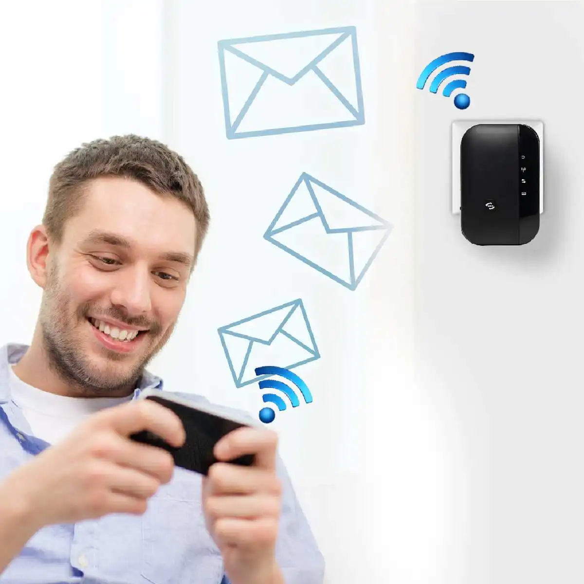 LEORY WiFi Repeater Amplifier WiFi Extender 300Mbps Wireless Wi-Fi Range Extender Wi Fi Signal Booster 802.11N Access point