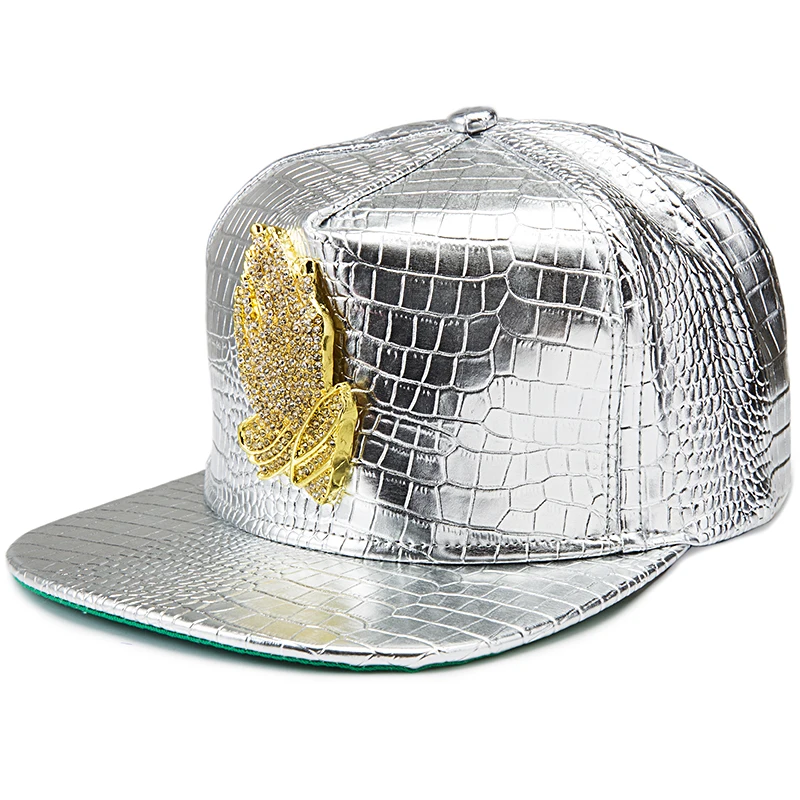 Искусственная кожа Иисуса хип-хоп кепки шапки со стразами из крокодиловой кожи