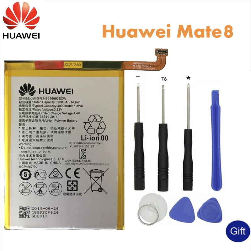 Huawei оригинальный телефон Батарея HB396693ECW для huawei Коврики 8 NXT AL10 TL00 CL00 DL00 замены
