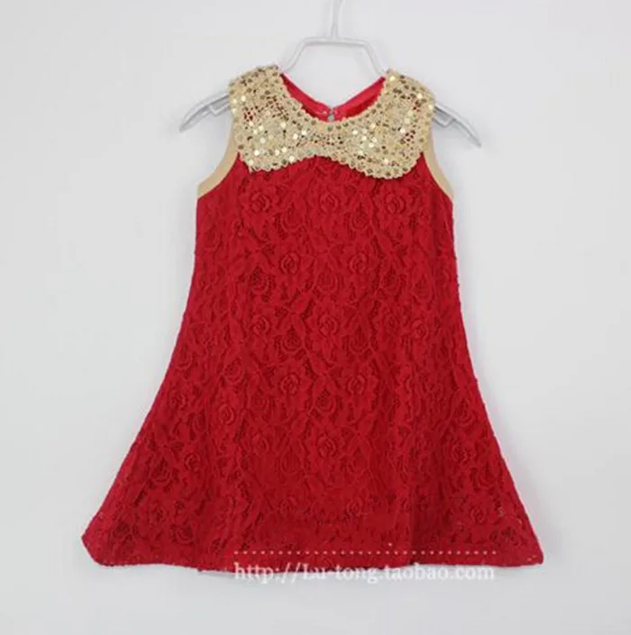 Горячая распродажа лето 2015 новый стиль платья для девочек с отворотом кружевное