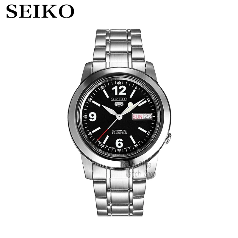 Seiko часы мужские 5 автоматические часы Топ бренд Роскошные спортивные мужские часы набор водонепроницаемые механические Военные часы Relogio MasculinoSNK - Цвет: SNKE63J1-A