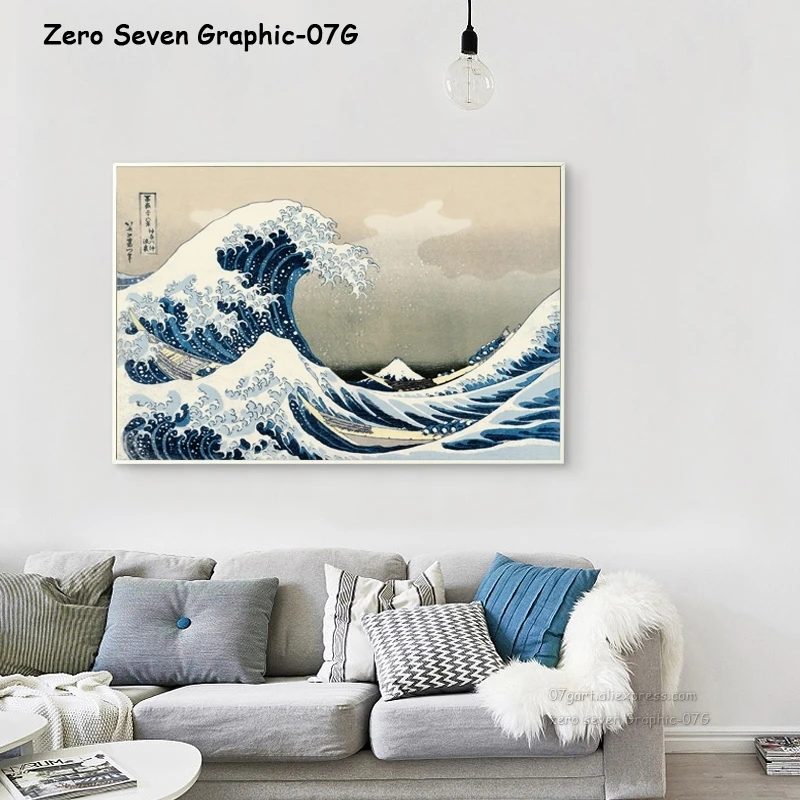 Kanagawa серфинг Кацусика Hokusai холст рисунок, напечатанная картина плакат стены спальни украшения дома