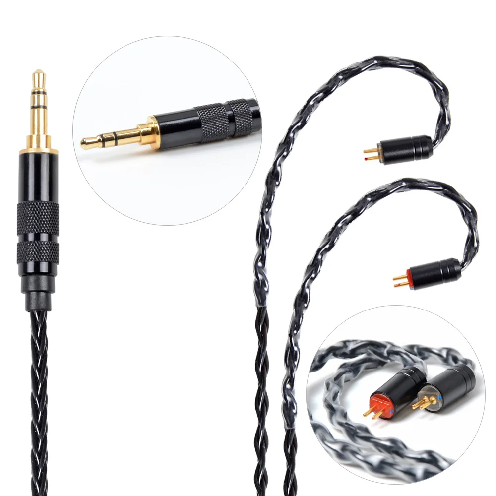 NiceHCK MMCX/2Pin разъем 4 4/3 5/2 5 мм сбалансированный 8 ядро покрытием серебряный кабель