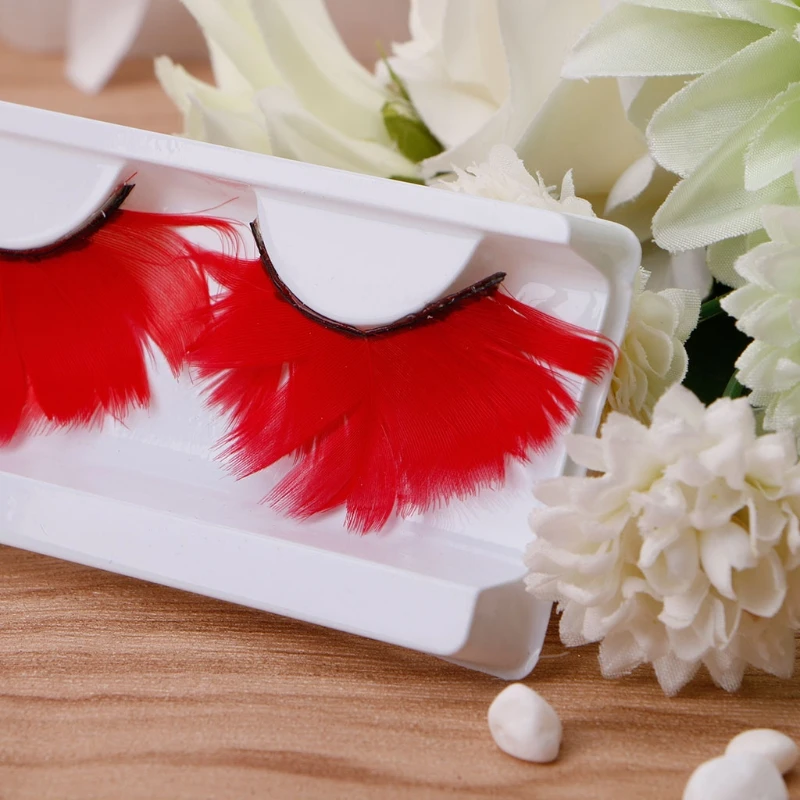 1 Pair Fancy False Feather Eyelashes Makeup Cosmetic Eye Lashes Party Club Decoration Costumes Cosplay | Красота и здоровье