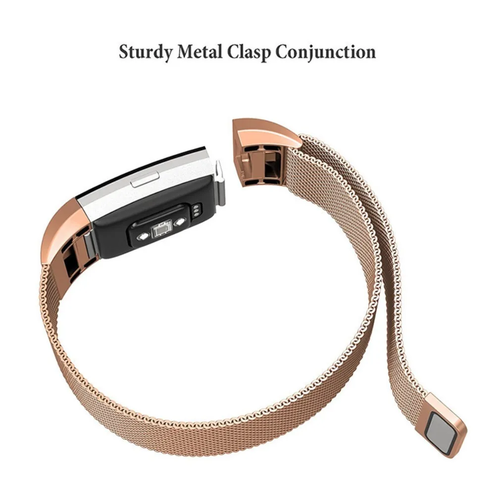 Luxury Magnetic Milanese Loop Wrist strap &amp Link Bracelet Stainless Steel Band Adjustable Closure for Charge 2 | Электроника