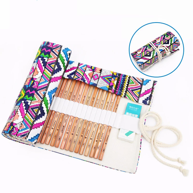 

Bgln national wind cotton pencil curtain 36-hole sketch pencil set pencil pocket receipt bag receipt box stationery art supplies