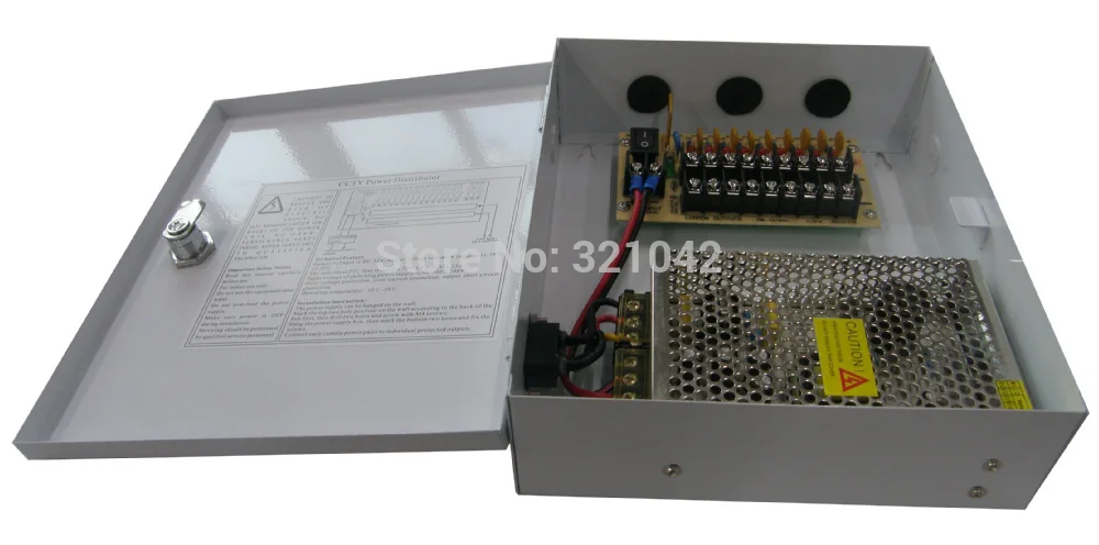 

CCTV power supply DC12V 10A Fused 9 Channel output 120W, CE, LVD Approved