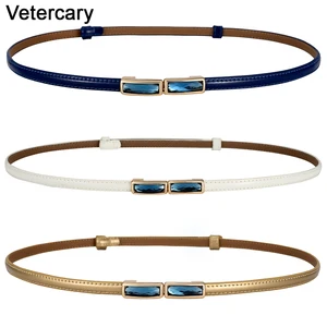 Ремень женский из искусственной кожи, с гладкой поверхностью