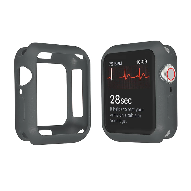 Мягкий силиконовый чехол-бампер для Apple Watch 5 4 3 2 1, защитный чехол для iWatch 5 38 мм 42 мм 44 мм 40 мм аксессуары - Цвет: Color29 Cocoa