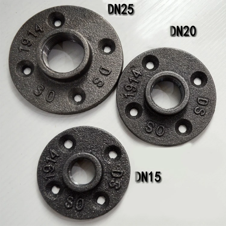 5Pcs/Lot DN15 DN20 DN25 Antique Iron Casting Industrial pipes flange base pipe Bracket wall support for G1/2&quot 3/4&quot 1&quot Tube Pipe |