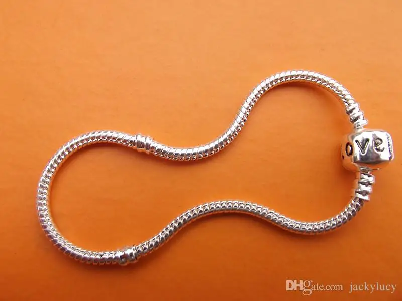

Top fashion silver plated pandora snake chains bracelets DIY jewelry accessories fit for charm bracelet free shipping