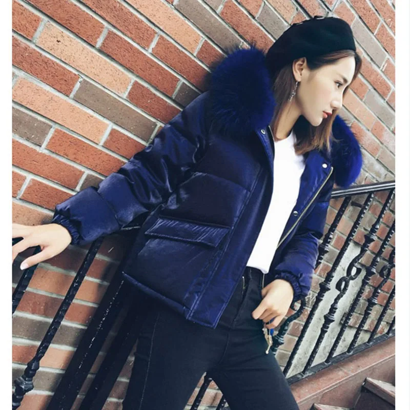 Новое зимнее женское пуховое пальто на белом утином пуху 90% теплая утолщенная