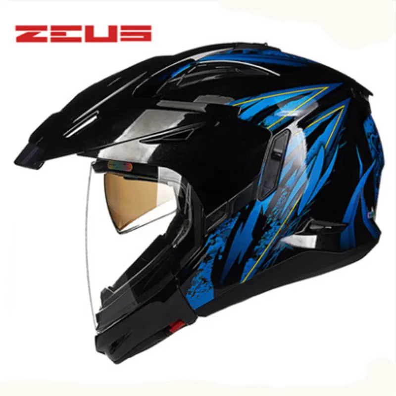 Модульный мотоциклетный шлем ZEUS 613B новый защитный с 2 линзами высокого качества
