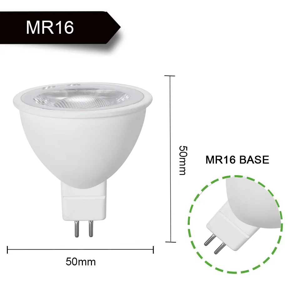4 шт. MR16 Светодиодная лампа без мерцания ACDC12V 5 Вт COB супер яркий прожектор домашний потолочный вентилятор Замена 50 Вт галогенные лампы