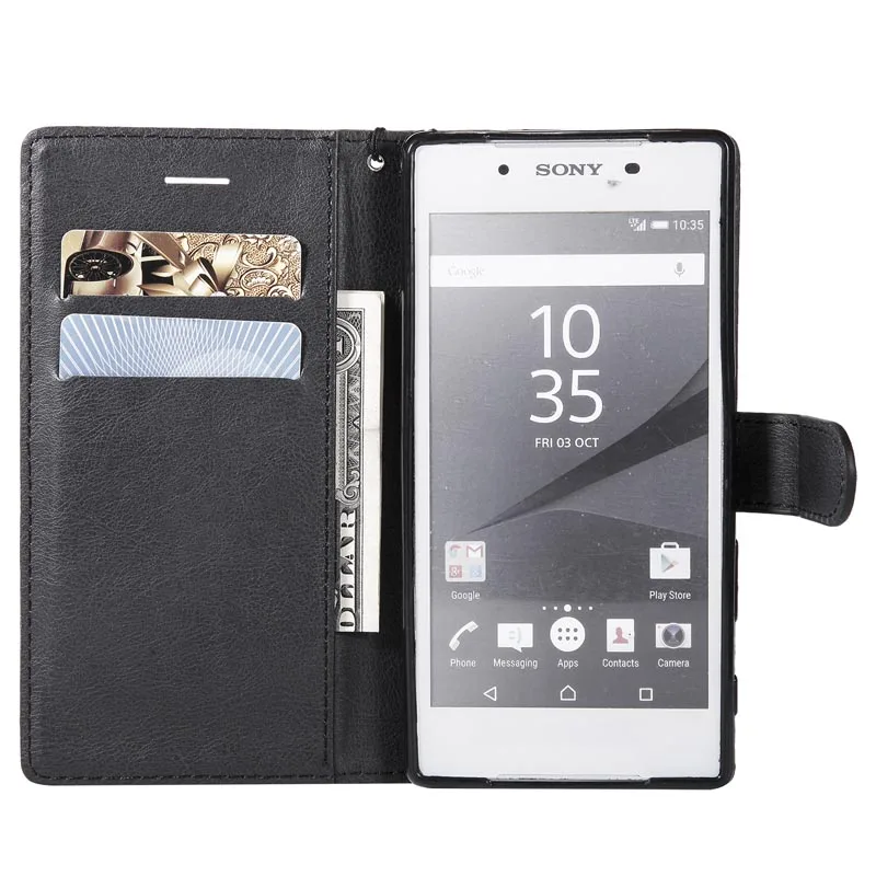 XSDTS Coque чехол для Sony Xperia Z5 роскошный Флип PU кожаный бумажник