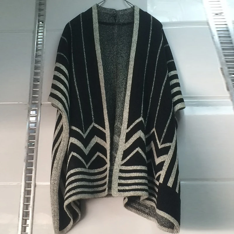 2017 Новая Осень Зима Корейский шаль Batwing Рукава женская Вязание Свитера Кардигана