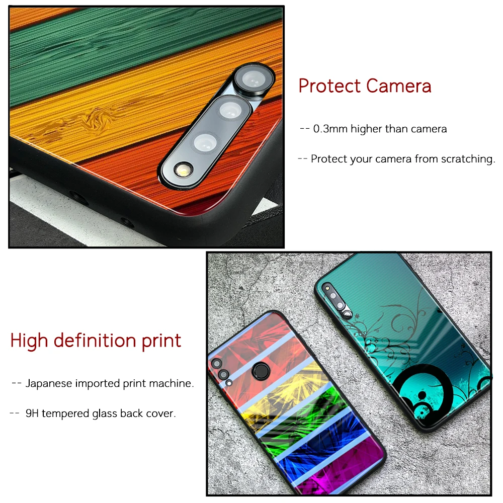 Чехол для Huawei P20 цветные полоски стеклянный чехол Mate 9 10 Pro P10 Honor V9 V10 Play Nova 3e |