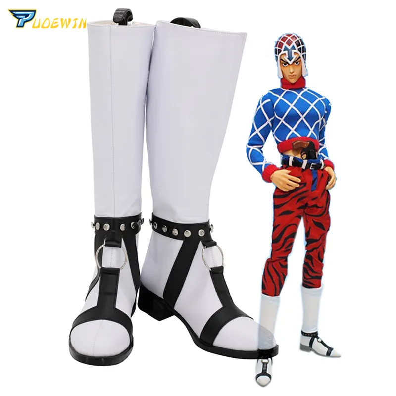 Аниме GUIDO MISTA Обувь для костюмированной вечеринки Белые ботинки на заказ|Туфли| |