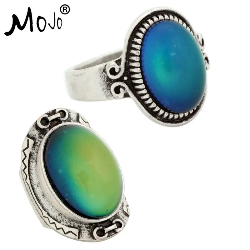 

2PCS Vintage Ring Set of Rings on Fingers Mood Ring That Changes Color Wedding Rings of Strength for Women Men Jewelry RS009-033