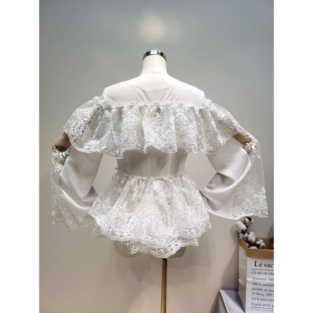 Женская белая рубашка из поплина с цветочным принтом короткие блузки спереди и