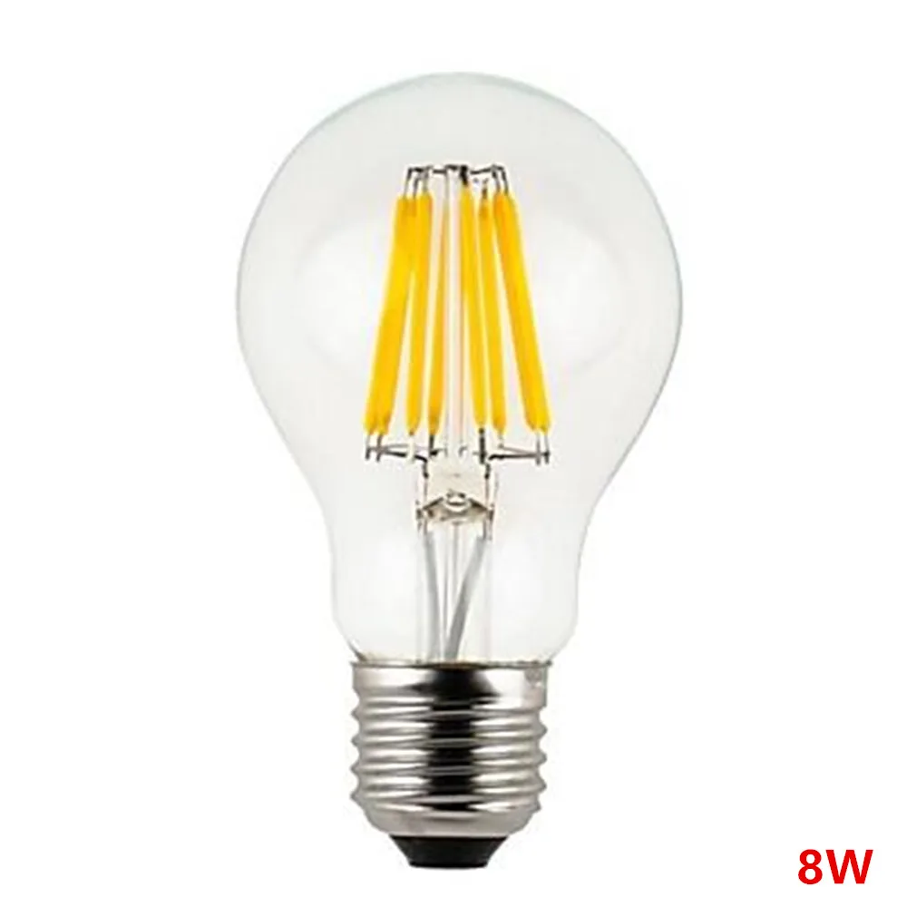 Светодиодные лампы E27 затемнения 2 W/4 W/6 W/8 W теплый/холодный Белые Нити лампы AC220-240V 360 градусов Ретро Эдисон лампа