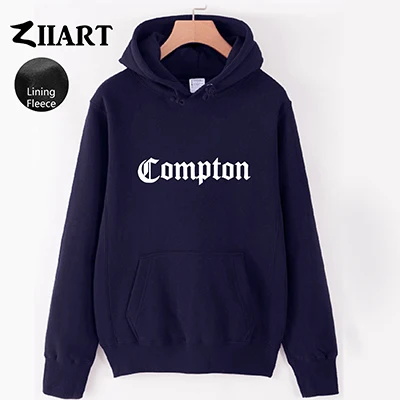 Navy Blue Compton Готический шрифт хип хоп Рэп пара одежда осень зима флисовые мужские толстовки для мальчиков ZIIART - Цвет: Navy Blue