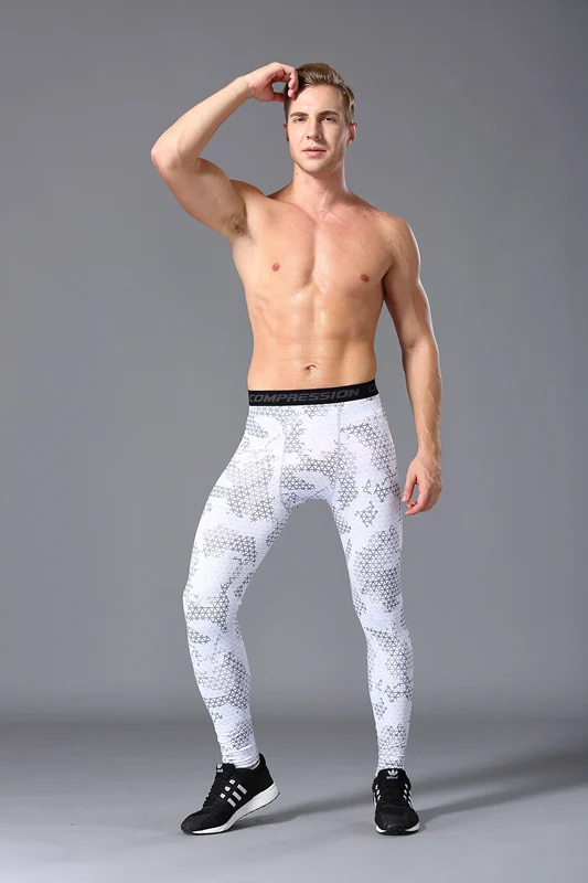 2017 New men camouflage/compression tights/Leggings Running sports/Gym male trousers/capris of fitness/pants quick-drying | Спорт и