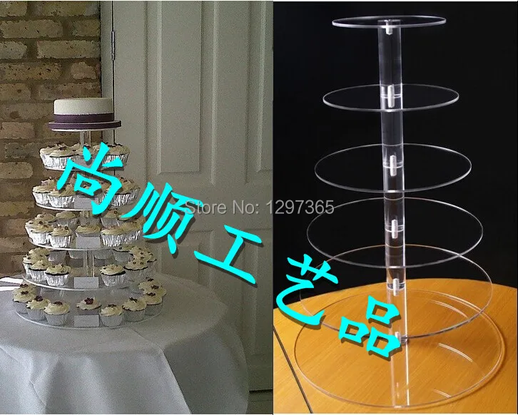 

Free Shipping 6 tier Wholesale Collapsible Cupcake Stand For Decoration