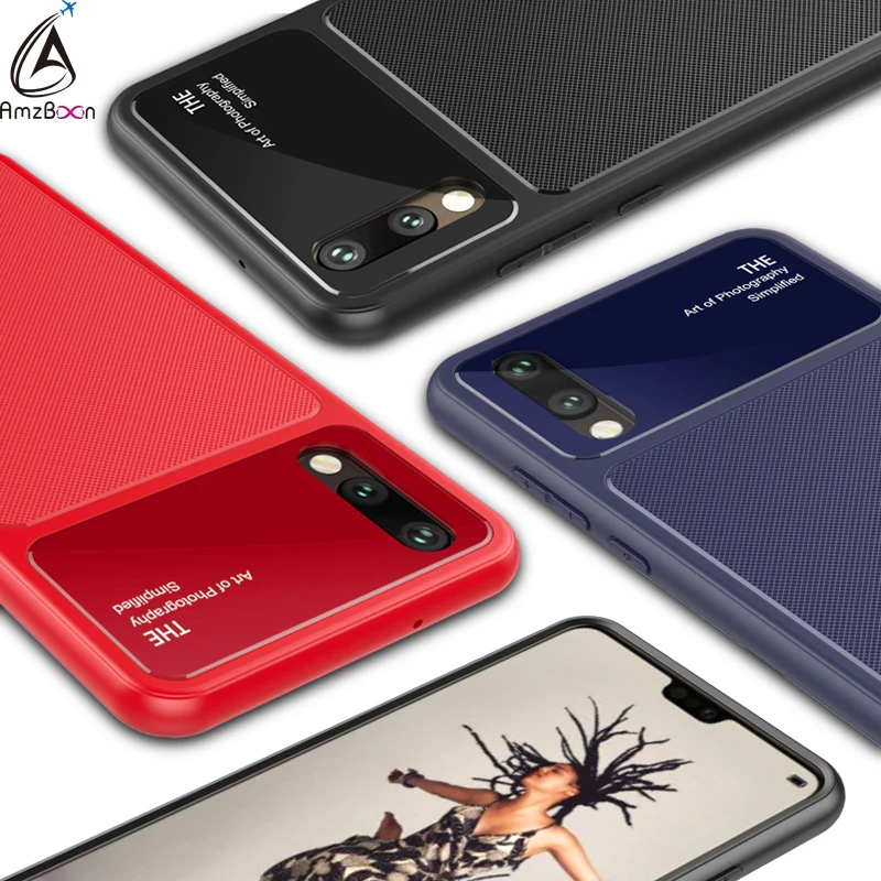 Amzboon роскошь Вернуться ТПУ Стекло протектор чехол для huawei P20 PRO Телефон