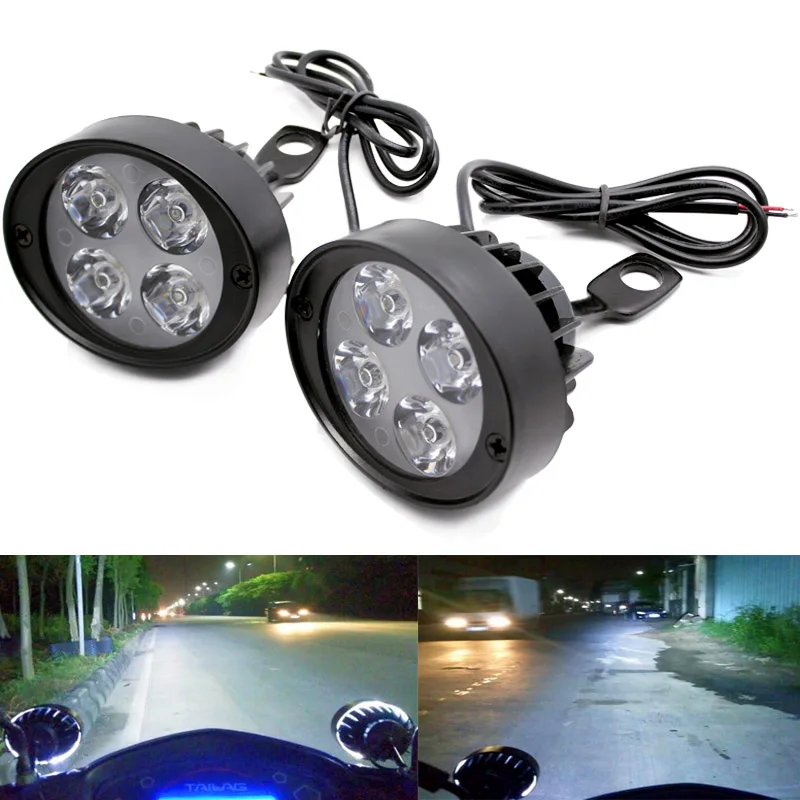 

Nordson 2Pcs LED Motorcycle Light Switch Spotlight Assist Lamp Side Mirror Mount Installation Motorbike Light