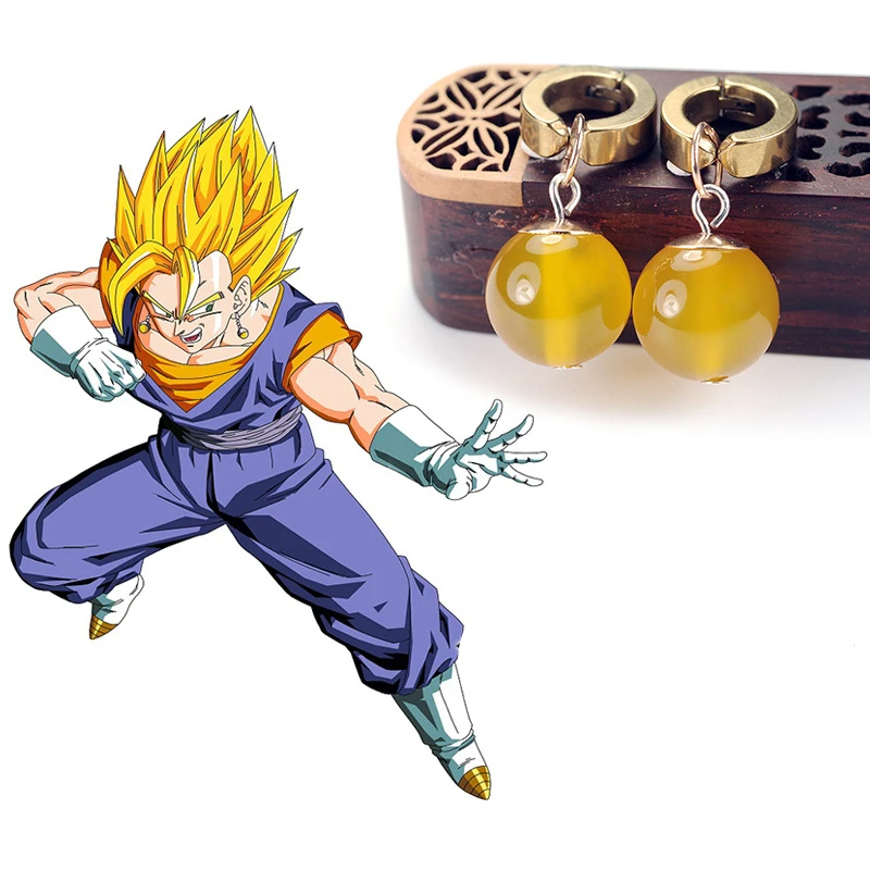 Anime Dragon Ball Natural Agate Cosplay Supreme Kai Wukong fit Earrings Energy Christmas Small Gift | Тематическая одежда и