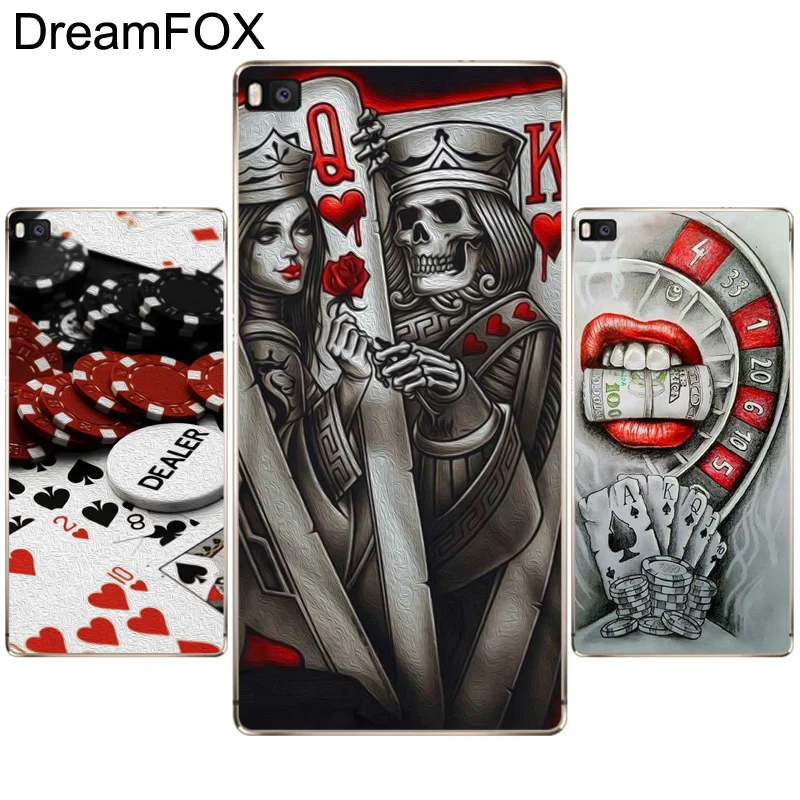 DREAMFOX M252 Роскошный Ретро покерный Мягкий ТПУ силиконовый чехол для Huawei P8 P9 P10 P20 P30