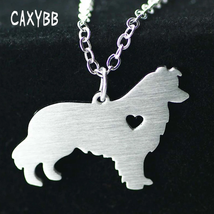 

1pc Border Collie Necklace Dog Pendant Pet Jewelry Silver Charm Personalized Pets Dog Animal Pendants Necklace Memorial Gift