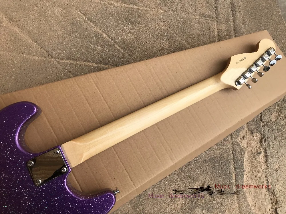 Китай OEM firehawk Custom Shop ST электрогитара блестящий металл фиолетовый. Ольхи гитары