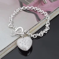promotion sale chains link bracelets bracelets bangles mens jewelry pulsera romantic heart charm bracelet for women
