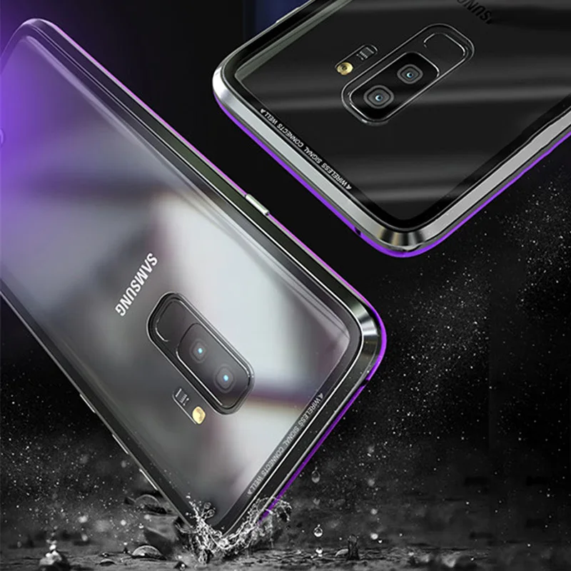 BFOLLOW Магнитный чехол для Samsung Galaxy S9/S9 Plus металлическая рамка + прозрачная задняя