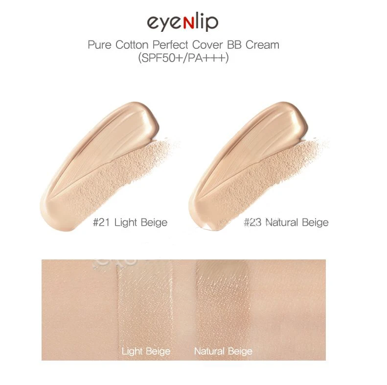 EYENLIP Pure Cotton Perfect Cover BB Cream SPF50+PA+ 30ml Whitening Nude Makeup Concealer Isolation Korean Cosmetics
