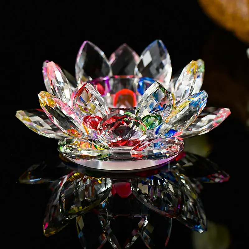 Holy K9 Crystal Lotus Candlestick Crystal Candle Holder For Religious Decoration Home Decoration