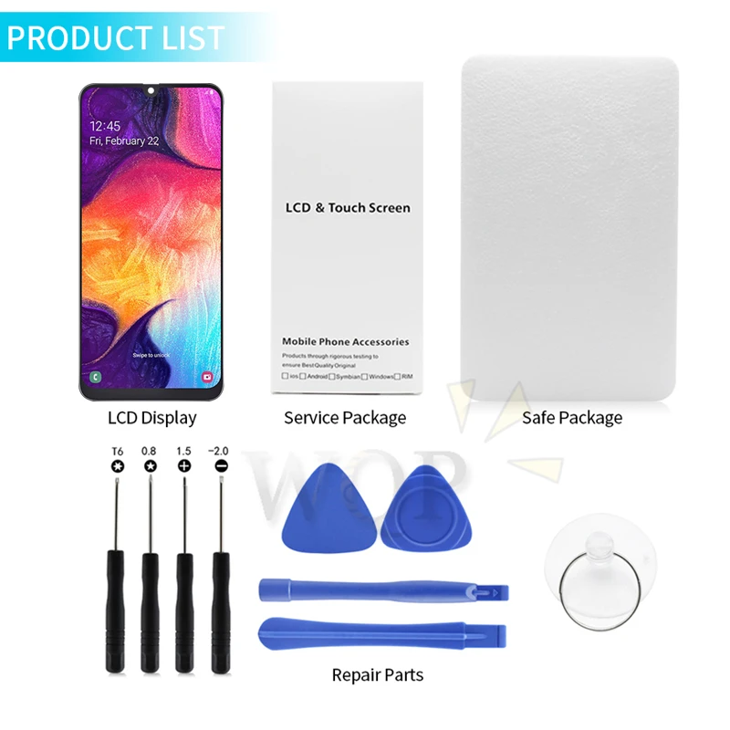 AMOLED для samsung galaxy A50 A505 кодирующий преобразователь сенсорного экрана в сборе+ рамка A505F/DS A505F A505FD A505A запчасти