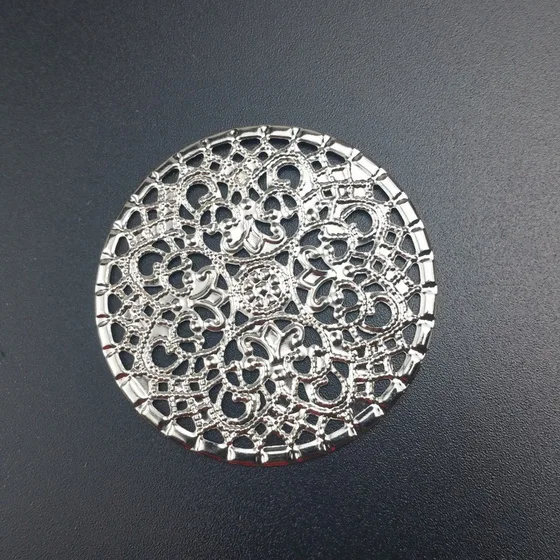 rhodium 40mm 20pcs Филигранное металлическое эллипс украшение для самостоятельного изготовления ювелирных изделий Аксессуары - Цвет: rhodium 40mm 20pcs