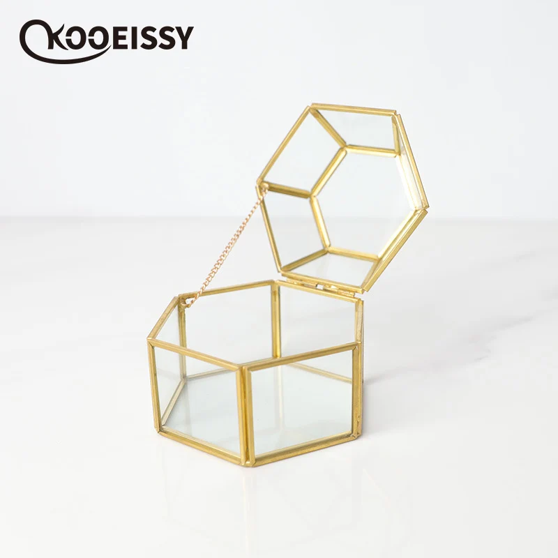 Индивидуальная стеклянная коробка для свадебных колец деревенская предложение