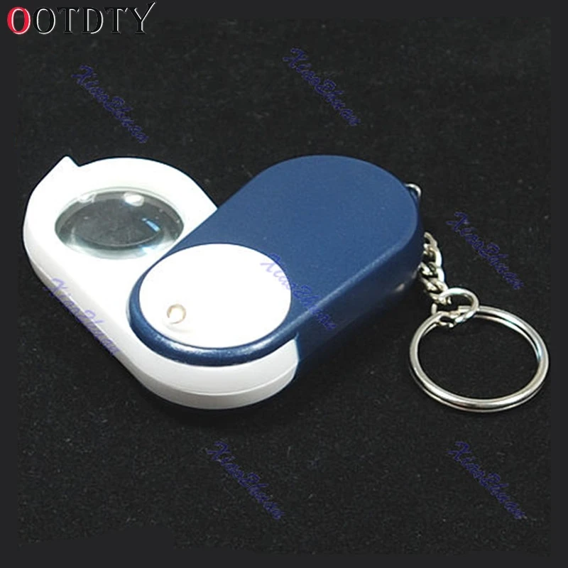 

OOTDTY Magnifying Glass Keychain with Illuminant LED Light New