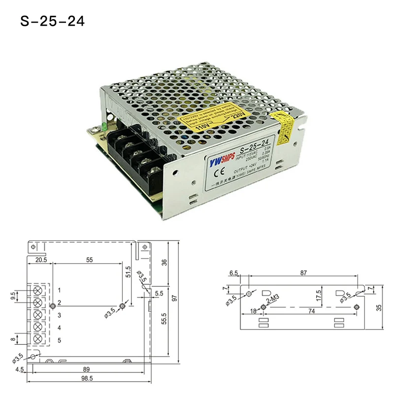 Импульсный источник питания DC5V 12 В 15 24 трансформатор переменного тока DC-DC